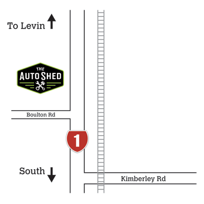 Location map to The Auto Shed, Levin